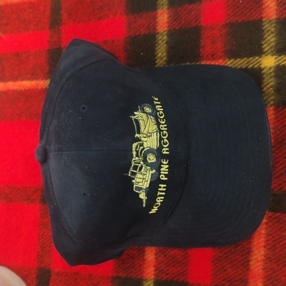 Vtg North Pine Aggregate Excavating Contractors Strap-on Hat Cap